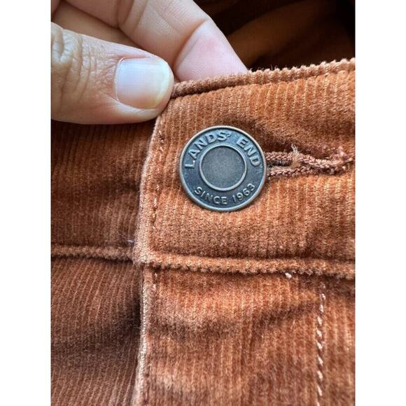 Lands' End 8 TALL Mid Rise Straight Leg Copper Toned Corduroy Jeans 5 Pocket - Picture 3 of 8